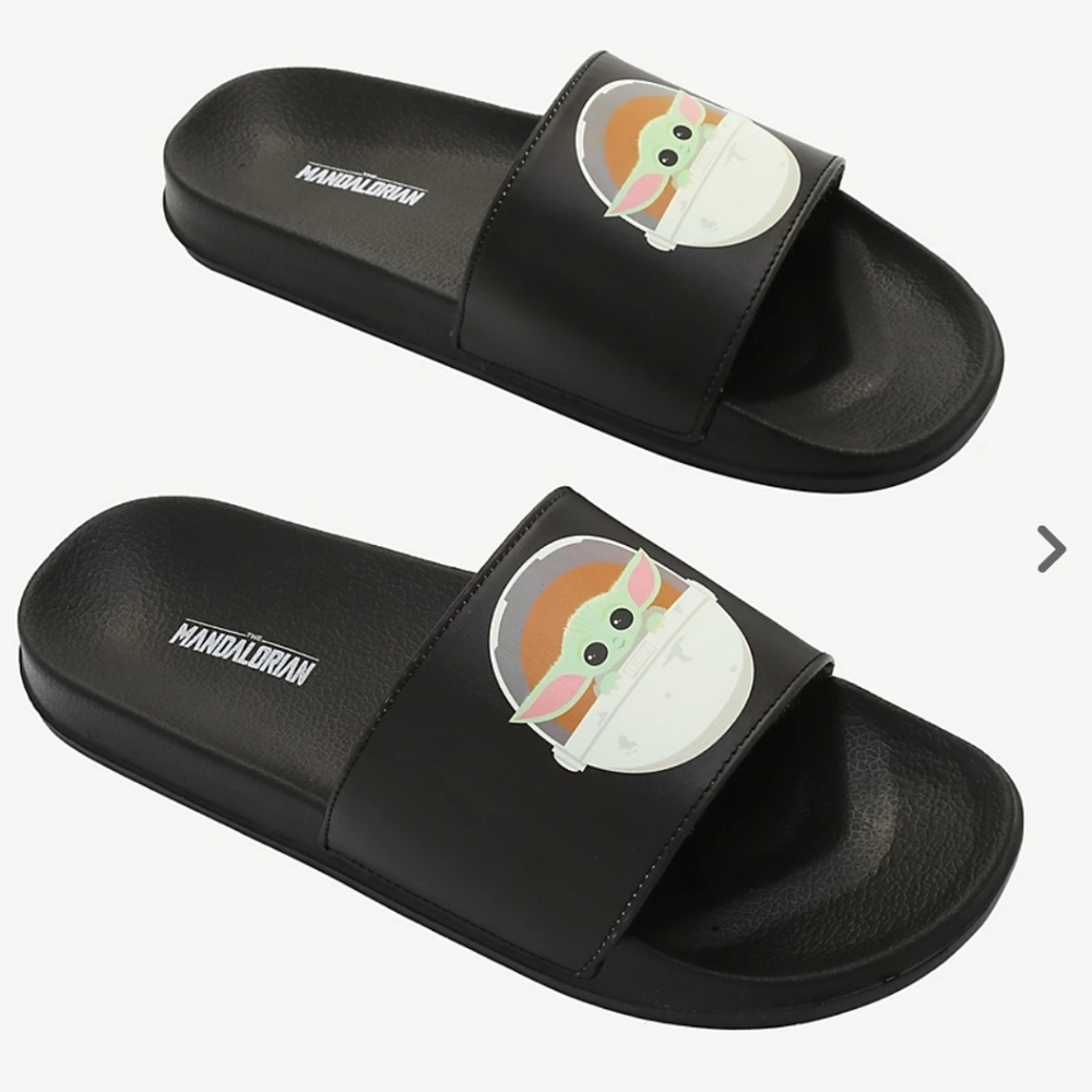 NWT MED Star Wars The Mandalorian The Child Slide Sandals Men's 9/10